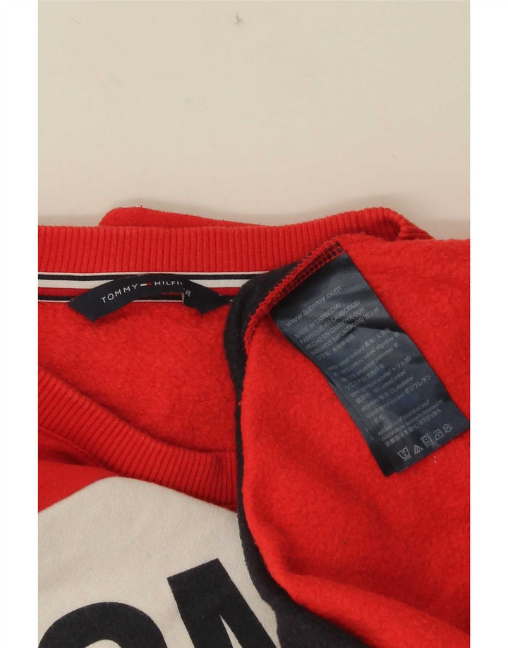 Женский свитер Tommy Hilfiger UK 14, средний красный с цветными блоками