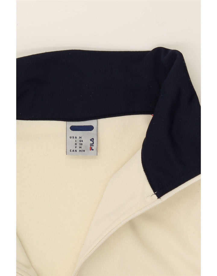 FILA Womens Tracksuit Top Jacket UK 14 Medium White Colourblock Polyester Vintage Fila and Second-Hand Fila from Messina Hembry 