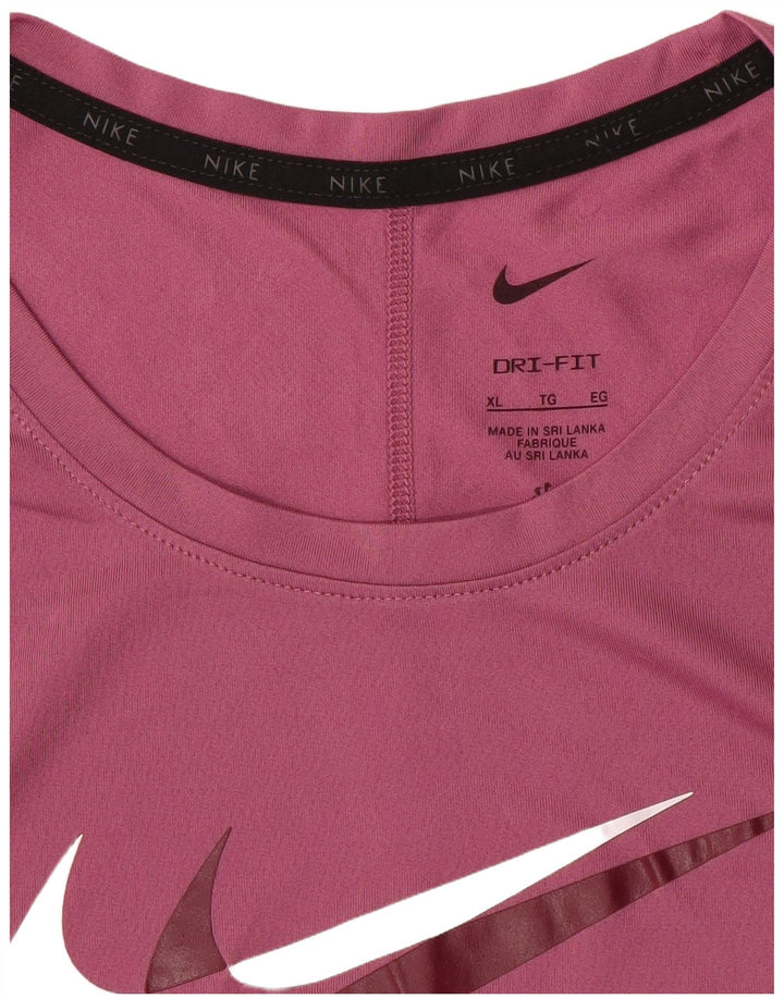 Женская футболка с рисунком NIKE Dri Fit UK 18 XL, розовая