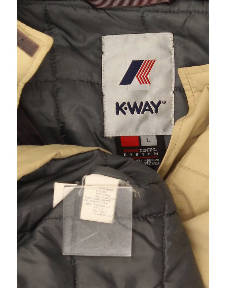 Мужская ветровка K-Way UK 40, большая бежевая полиамидная куртка