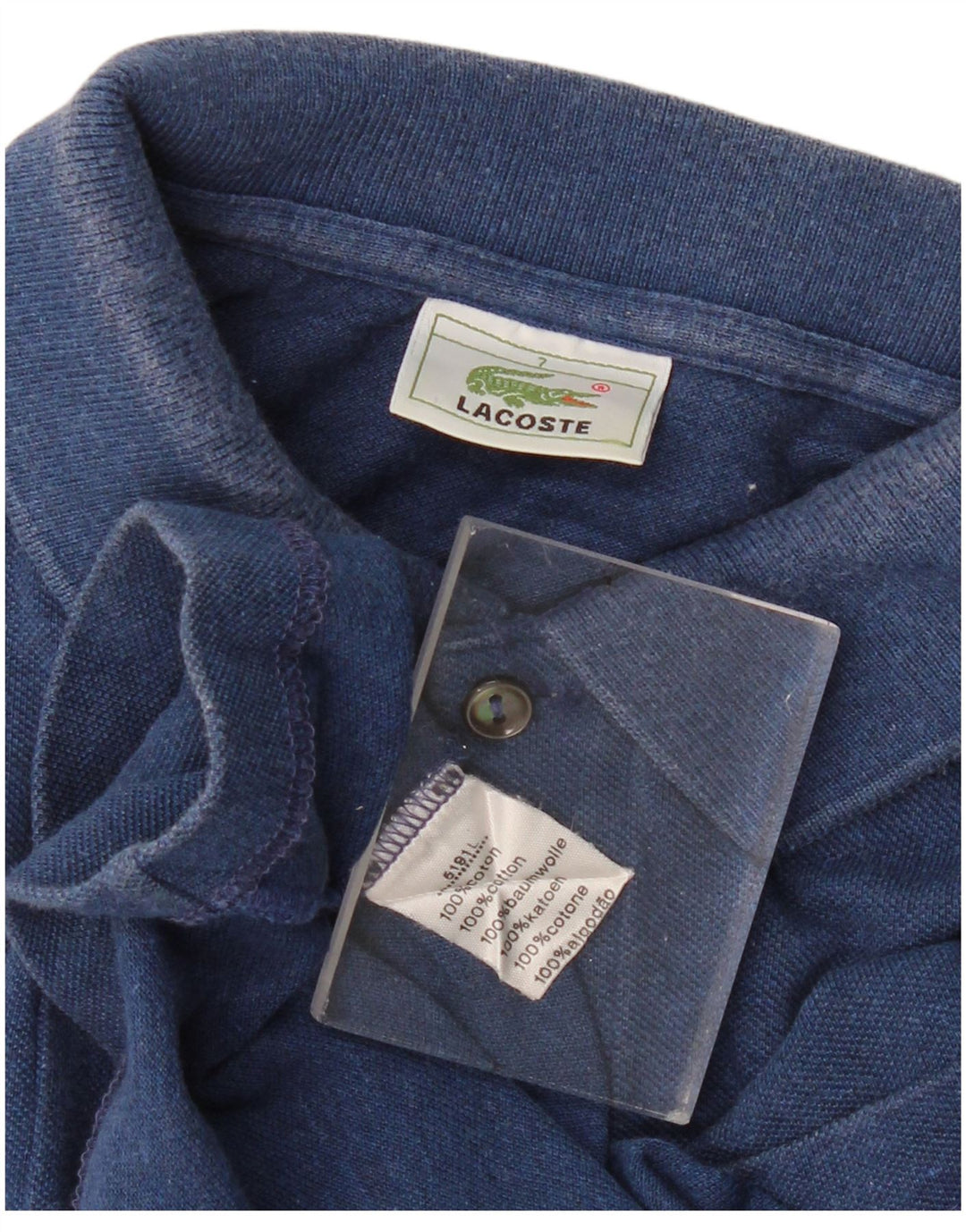 Мужская рубашка-поло Lacoste, размер 7, 2XL, темно-синяя, хлопок