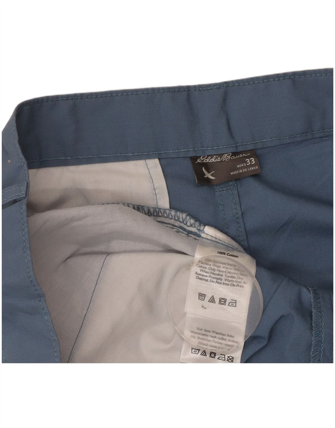 Мужские шорты чинос Eddie Bauer W33, средний синий хлопок