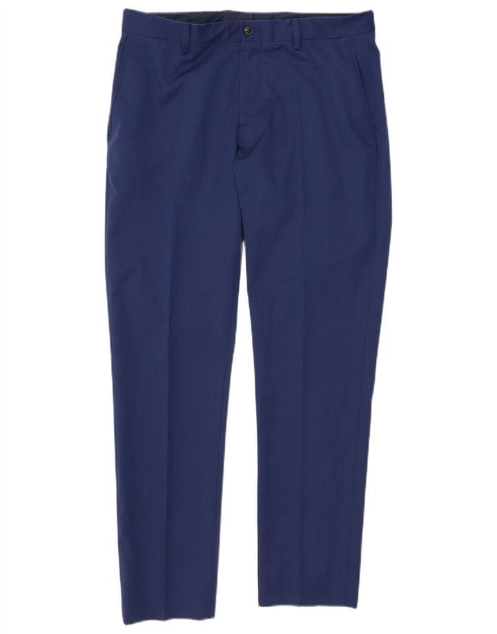 Мужские узкие брюки-чиносы Zara EU 42, большие W32 L30, синие, полиэстер