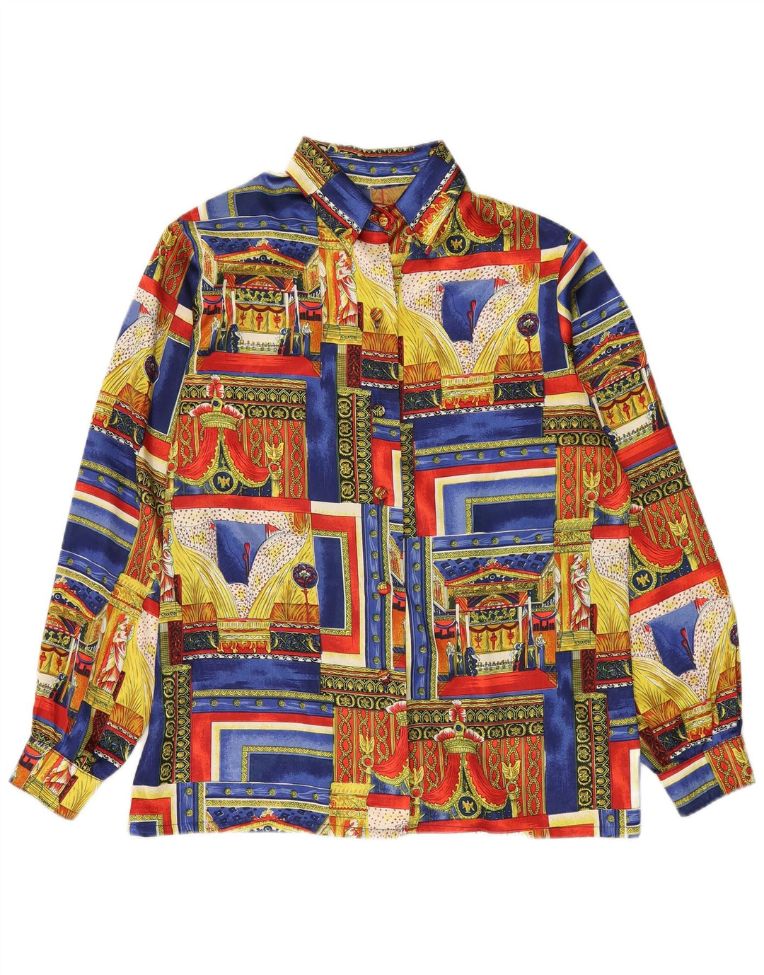 VINTAGE Женская рубашка с абстрактным узором UK 18 XL, разноцветная