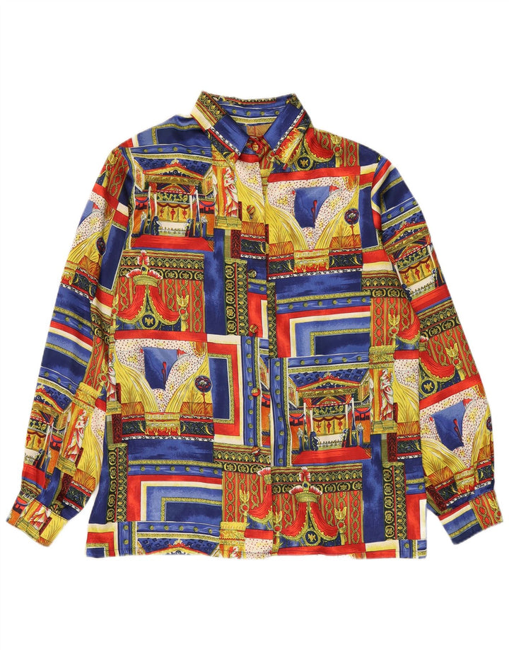 VINTAGE Женская рубашка с абстрактным узором UK 18 XL, разноцветная