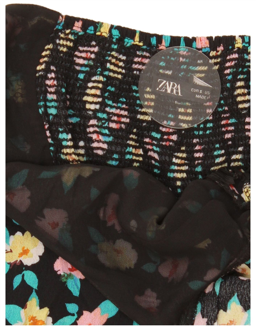 Женский комбинезон Zara UK 8, маленький черный с цветочным принтом