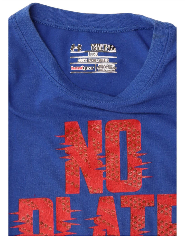 Футболка с рисунком Under Armour для мальчиков Heat Gear, топ 7–8 лет, маленький синий цвет