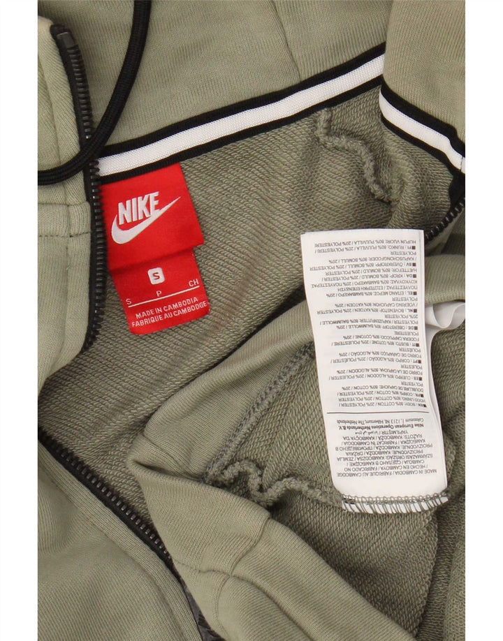 Мужской свитер с капюшоном на молнии Nike, маленький цвет хаки, хлопок