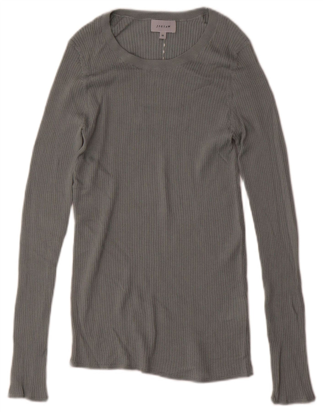 Женский джемпер с вырезом «лодочка» JIGSAW, Великобритания 12, шерсть среднего серого цвета