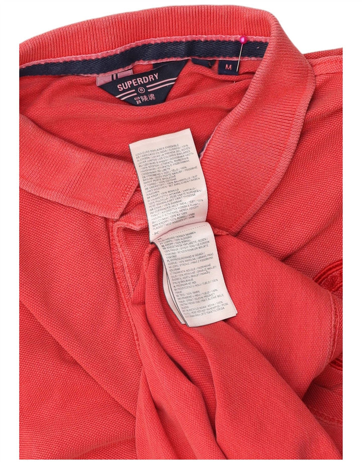 Мужская рубашка-поло Superdry среднего красного цвета из хлопка