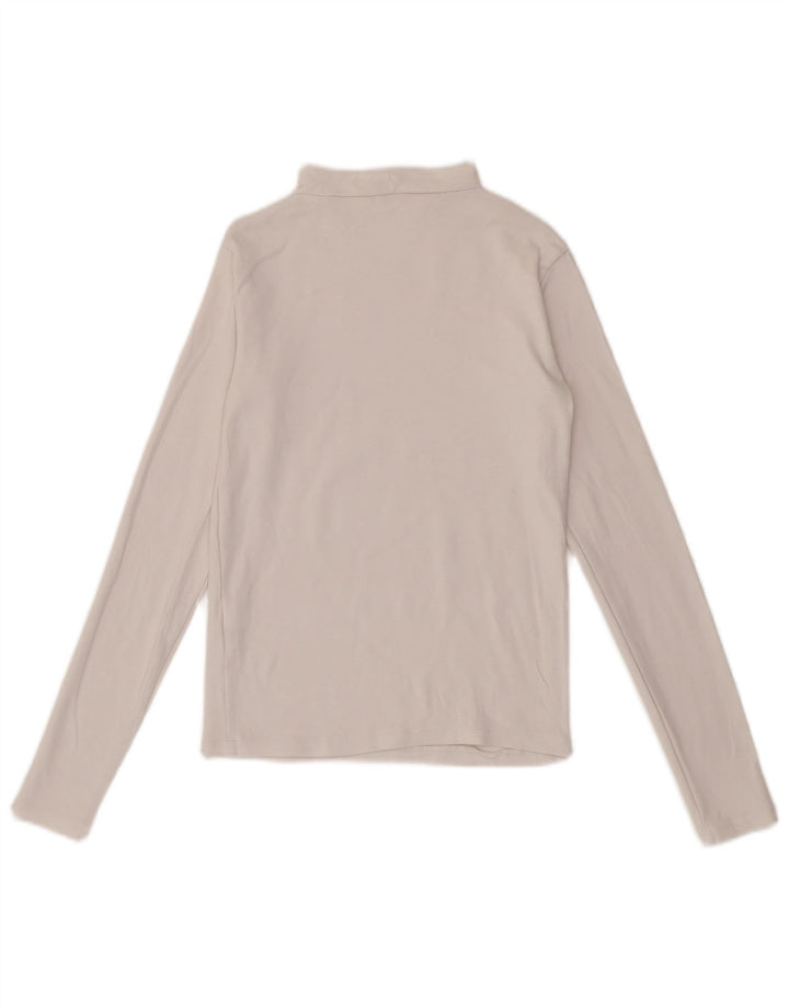 Женский топ Zara с длинным рукавом UK 12, средний белый хлопок