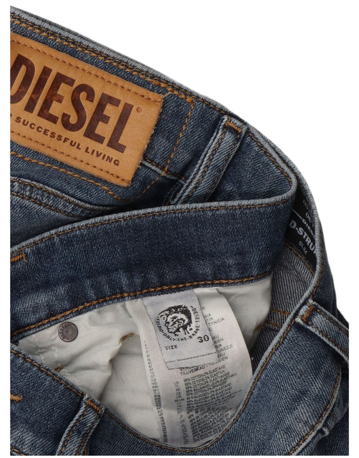 Мужские узкие джинсы-стрейч Diesel W30 L30, синий хлопок