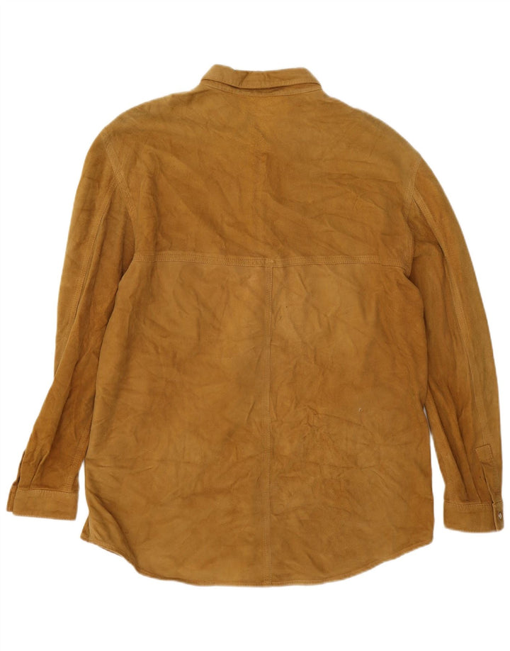 Женская замшевая рубашка оверсайз Maurizio Saturni IT 44 Medium Beige Leather