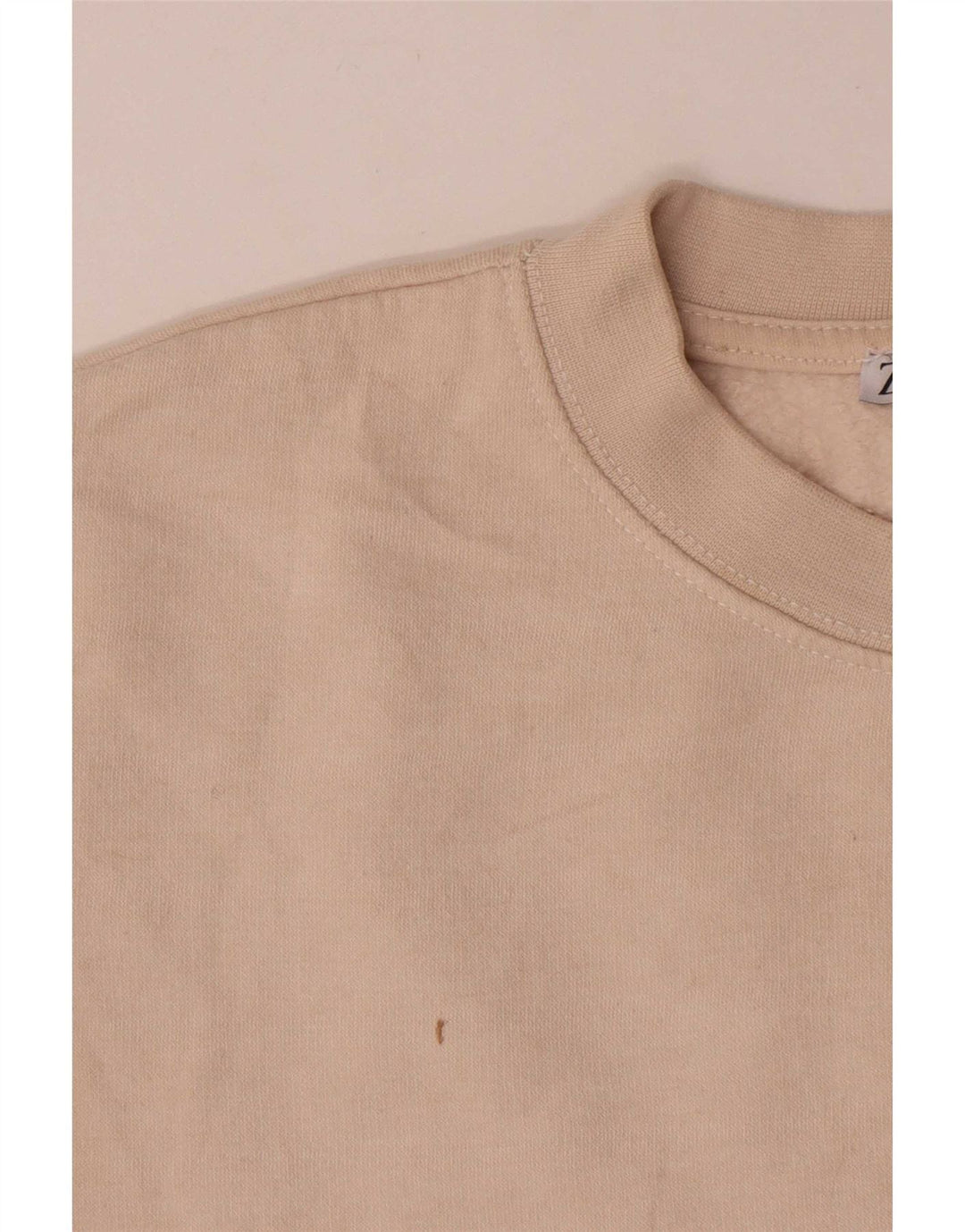 Женский укороченный свитер Zara UK 14, хлопковый средний цвет белого цвета