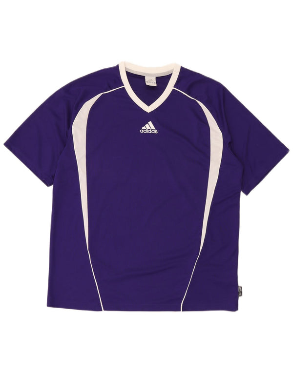 Adidas Mens Clima 365 Футболка Верх Большой Фиолетовый Полиэстер с цветными блоками