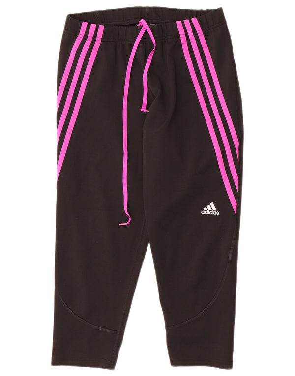 Женские укороченные спортивные брюки Adidas UK 12/14, средний черный полиэстер