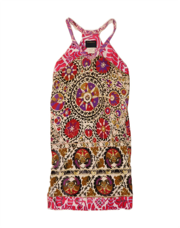 ROBERTO CAVALLI Womens Halter Dress US 8 Medium Multicoloured Floral Vintage Roberto Cavalli and Second-Hand Roberto Cavalli from Messina Hembry 