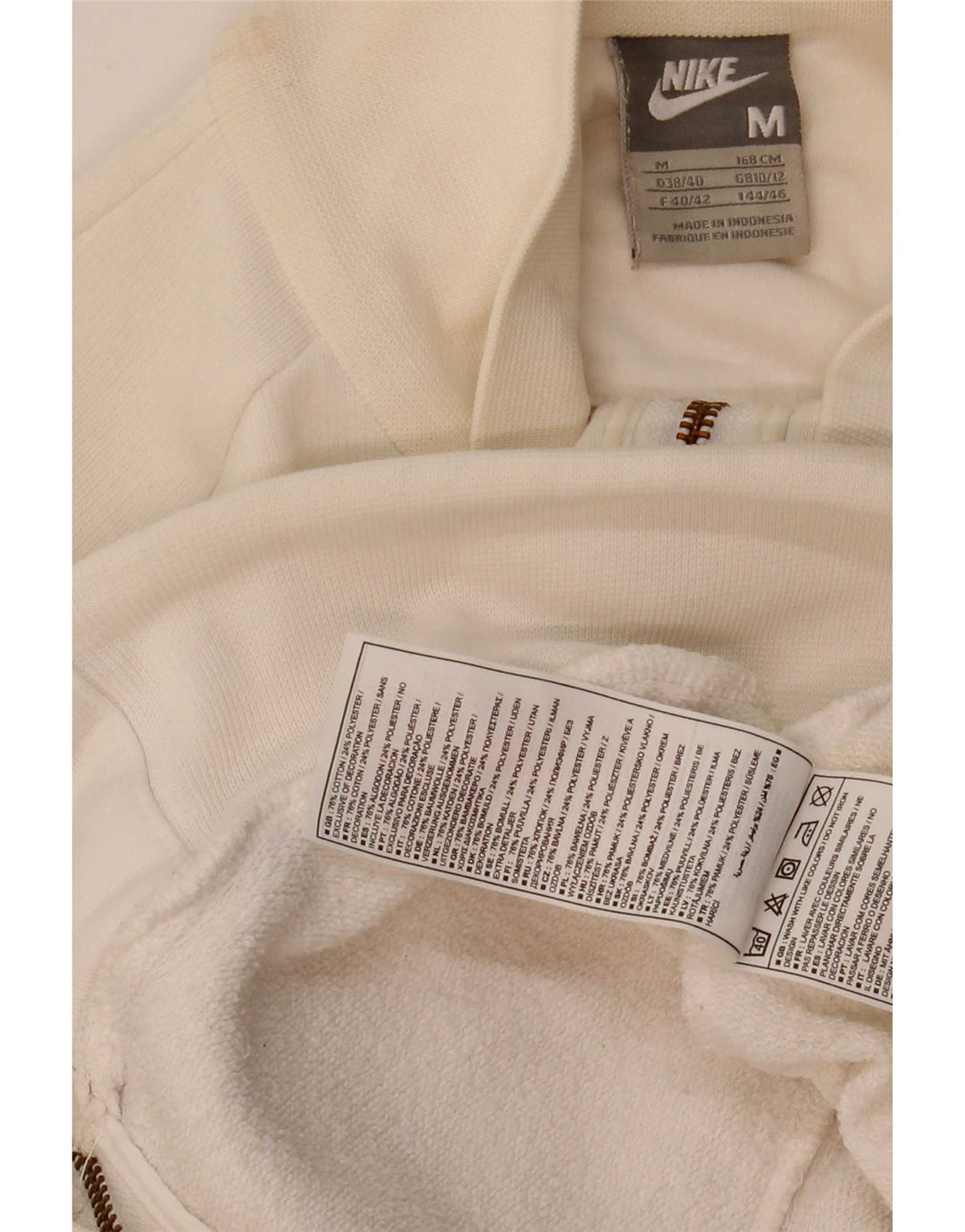 Женский спортивный костюм Nike Top Jacket UK 10/12, средний белый хлопок, белый цвет