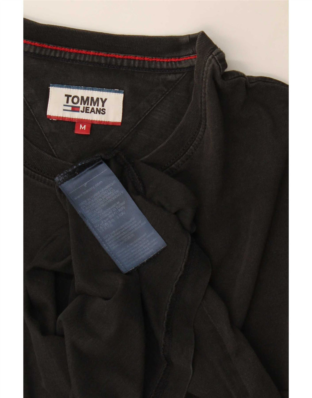 Мужская футболка Tommy Hilfiger из хлопка среднего размера, черная