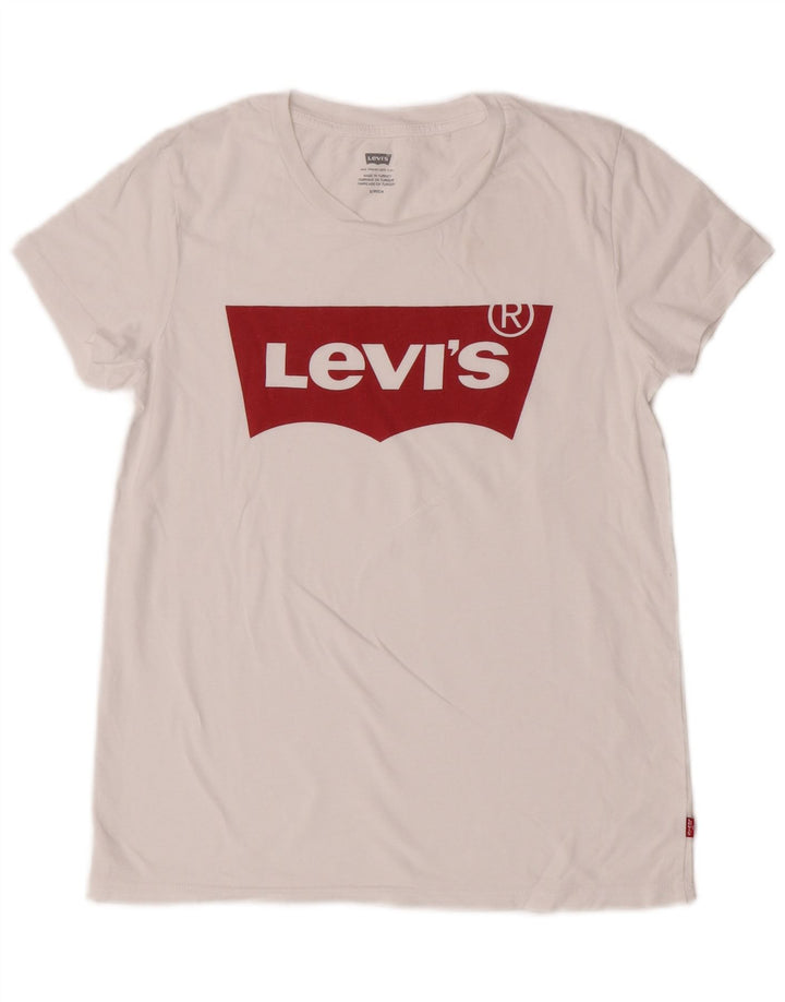 Женская футболка с рисунком Levi's Top UK 10, маленькая белая