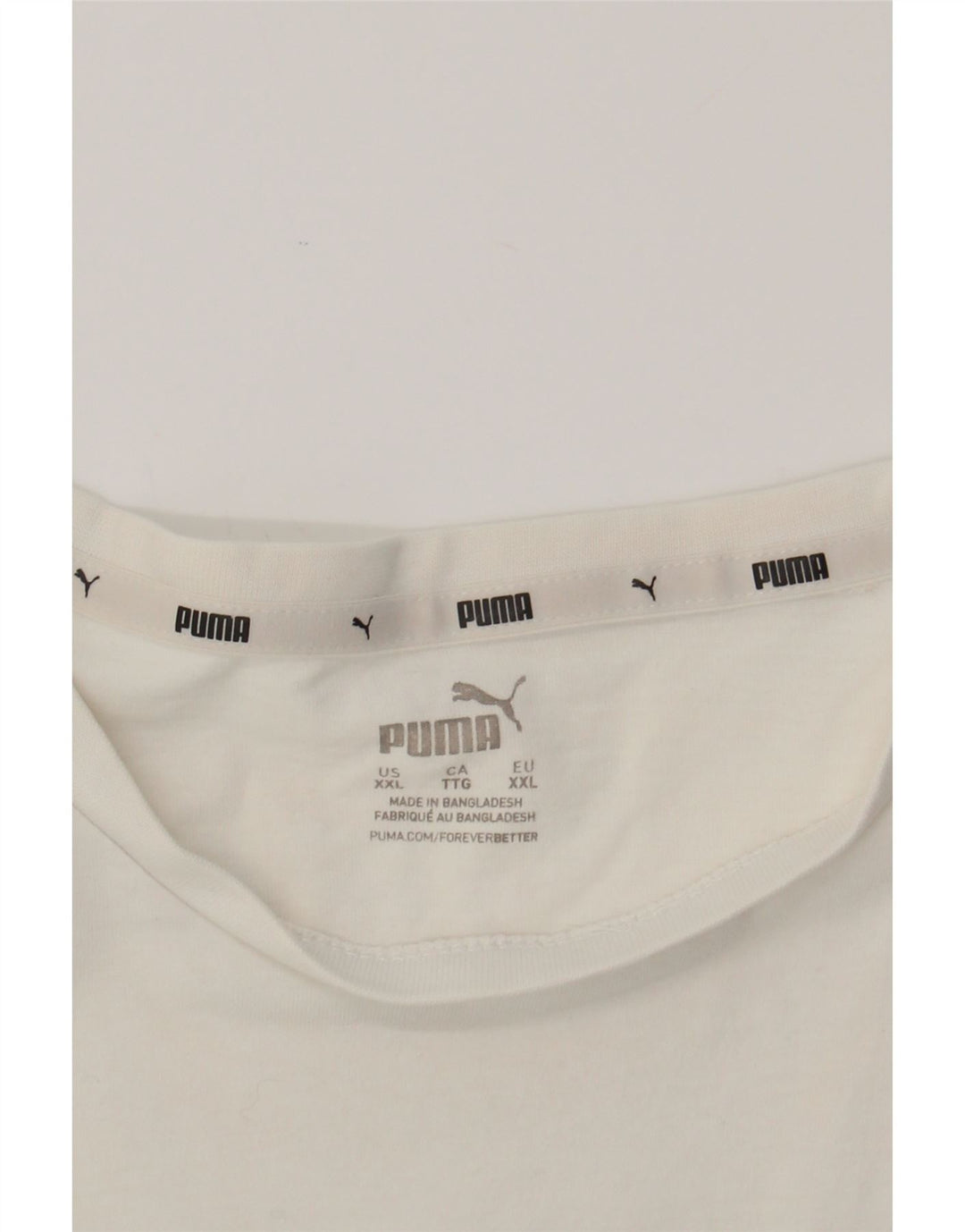 PUMA Mens Graphic T-Shirt Top 2XL White Cotton Vintage Puma and Second-Hand Puma from Messina Hembry 