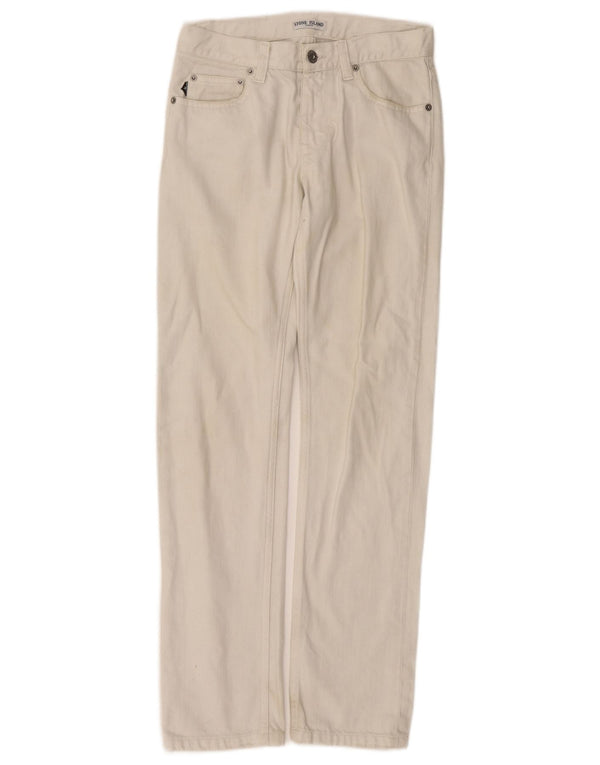 Прямые джинсы STONE ISLAND для мальчиков 11-12 лет W26 L29 Off White