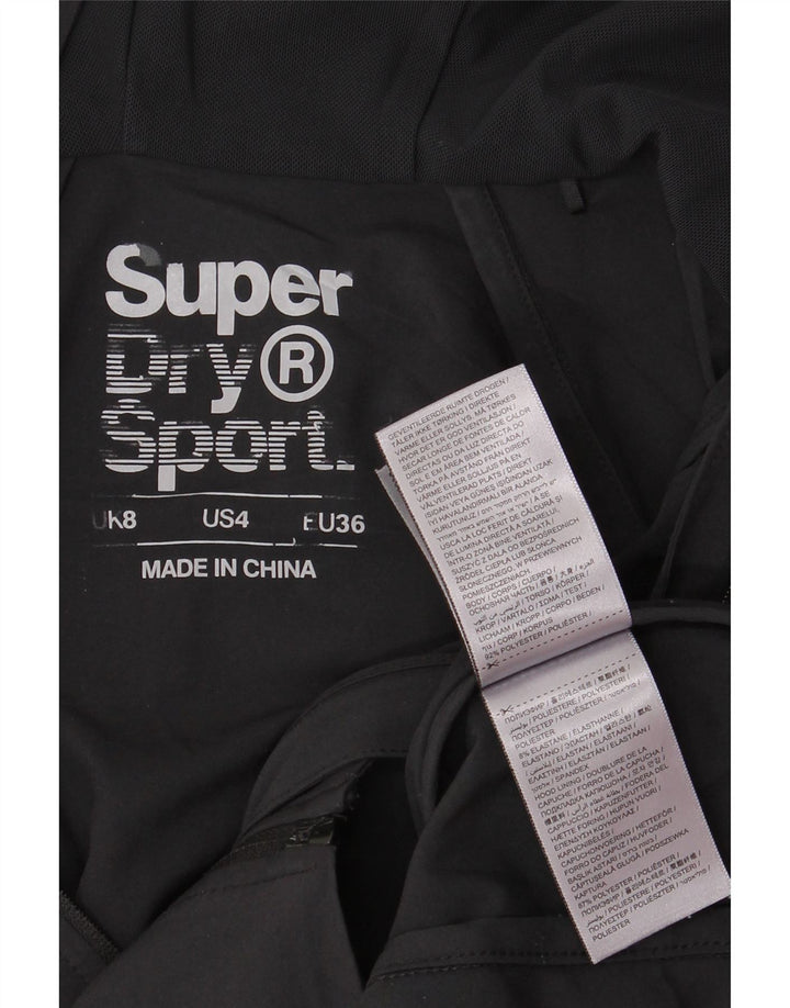 Женская ветровка с капюшоном Superdry UK 8, маленький черный полиэстер
