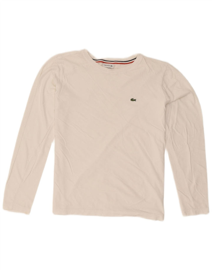 Lacoste Топ с длинными рукавами для мальчиков 15-16 лет, белый хлопок