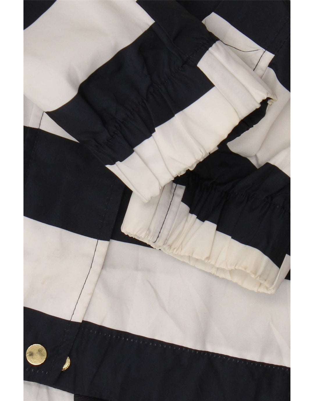 Женская дождевик с капюшоном Zara UK 14, средний темно-синий в полоску, полиэстер