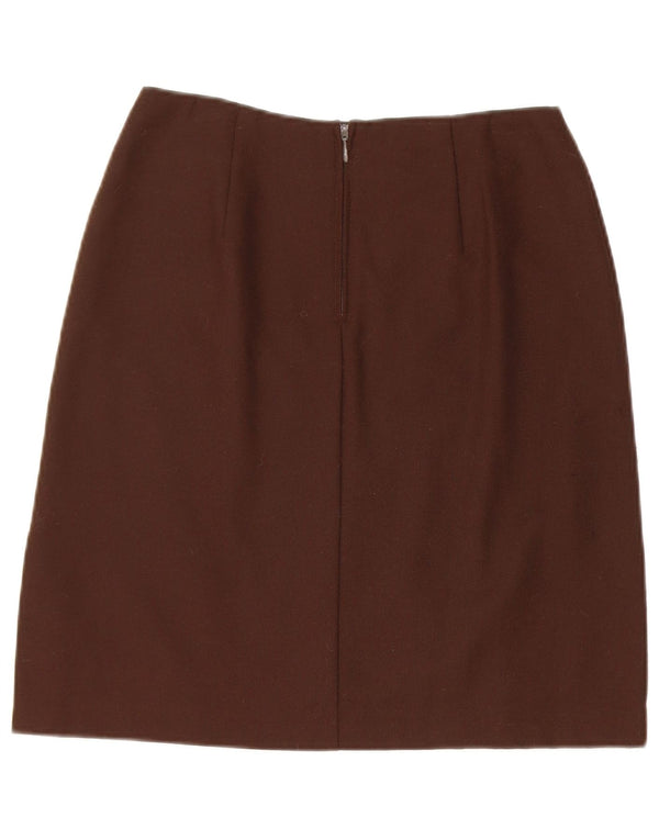Женская юбка-карандаш Benetton IT 42 Medium W26 Коричневая из натуральной шерсти
