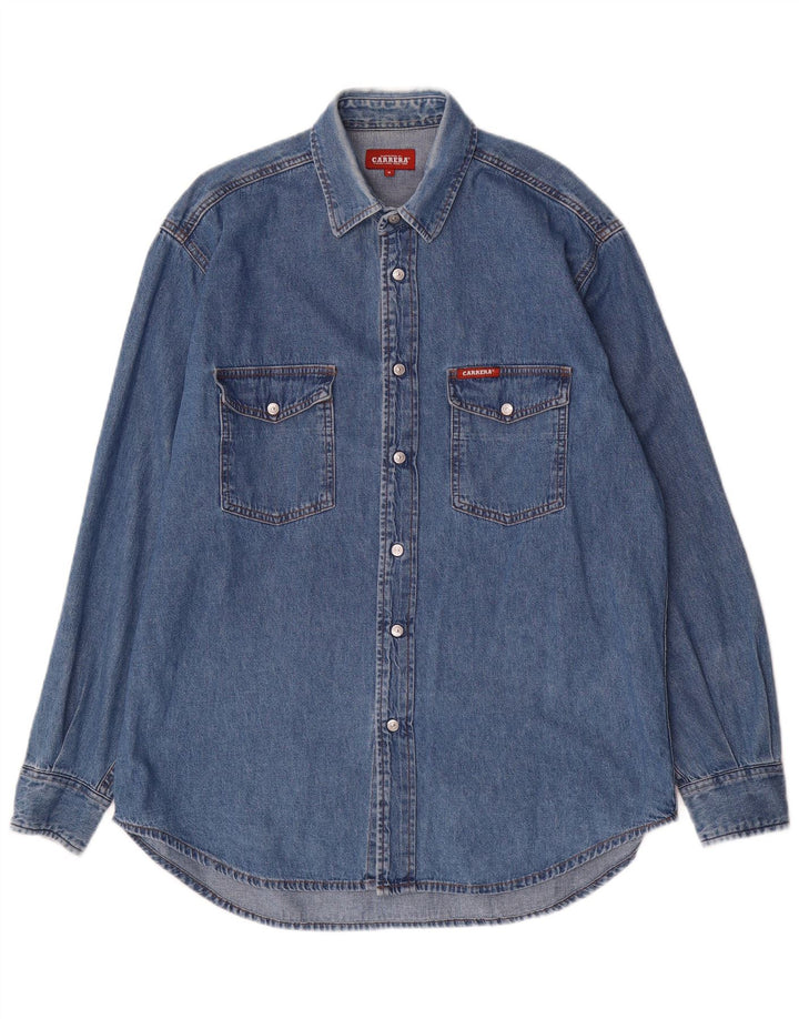 CARRERA Мужская джинсовая рубашка из хлопка среднего синего цвета