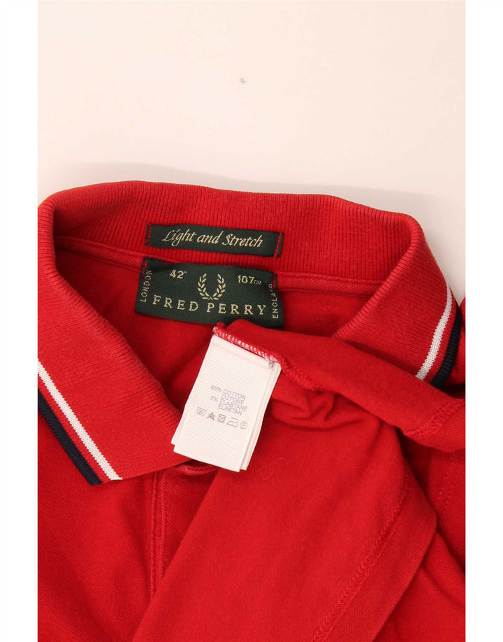 Мужская рубашка-поло Fred Perry, хлопок среднего красного цвета