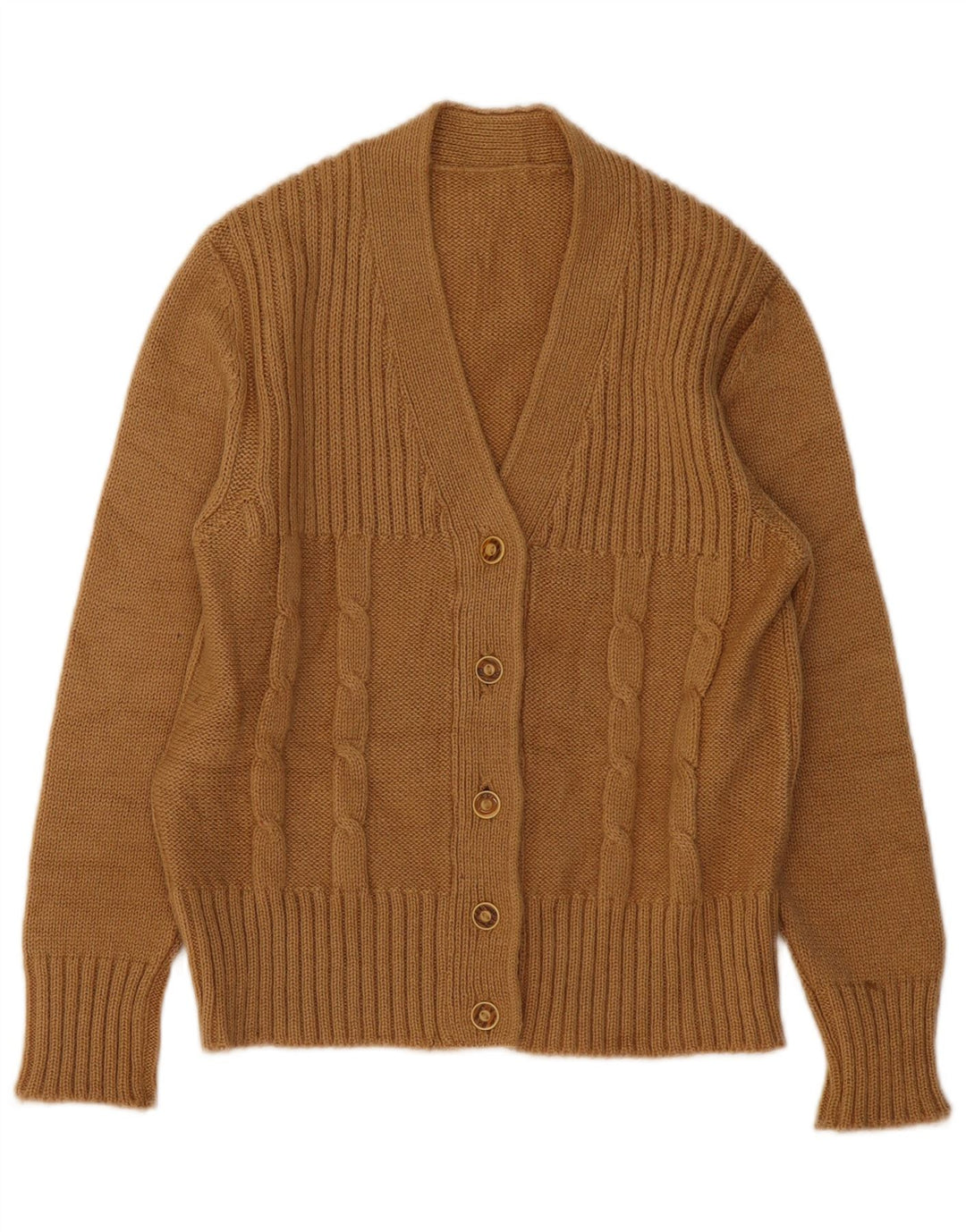 ВИНТАЖНЫЙ женский кардиган-свитер UK 12, средний бежевый