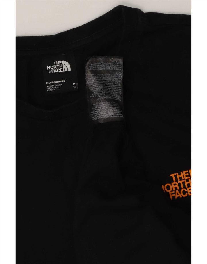 Мужская футболка с рисунком The North Face, хлопковый топ среднего размера, черный