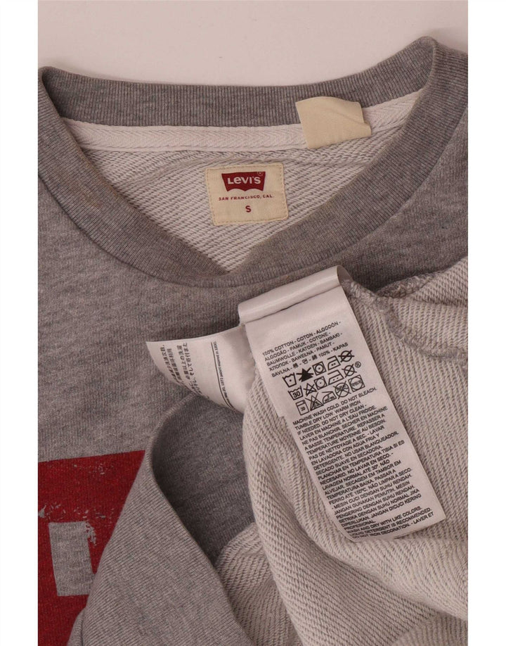Мужской свитшот с рисунком Levi's, маленький серый хлопковый джемпер