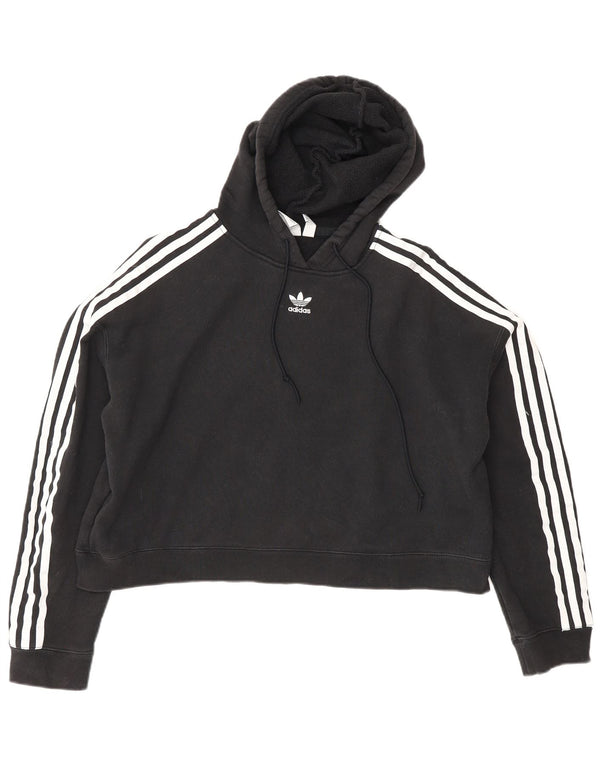 Женский джемпер с капюшоном Adidas Oversized UK 12, средний черный, хлопок