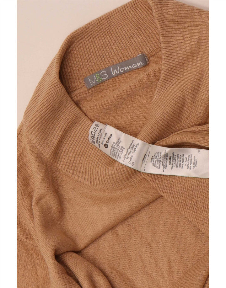Женский джемпер с высоким воротником Marks & Spencer, Великобритания 16, большой коричневый