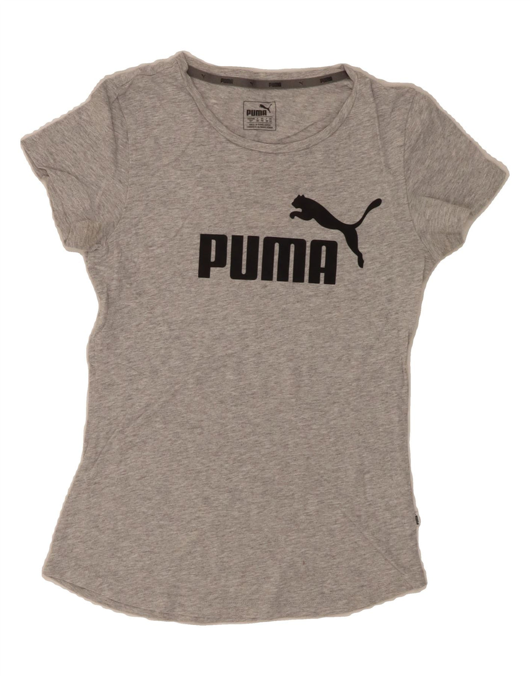 PUMA Womens Graphic T-Shirt Top UK 10 Small  Grey Vintage Puma and Second-Hand Puma from Messina Hembry 