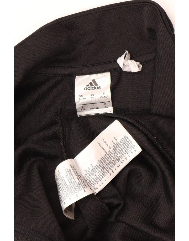 ADIDAS Boys Phoenix Tracksuit Top Jacket 15-16 Years Black Polyester Vintage Adidas and Second-Hand Adidas from Messina Hembry 