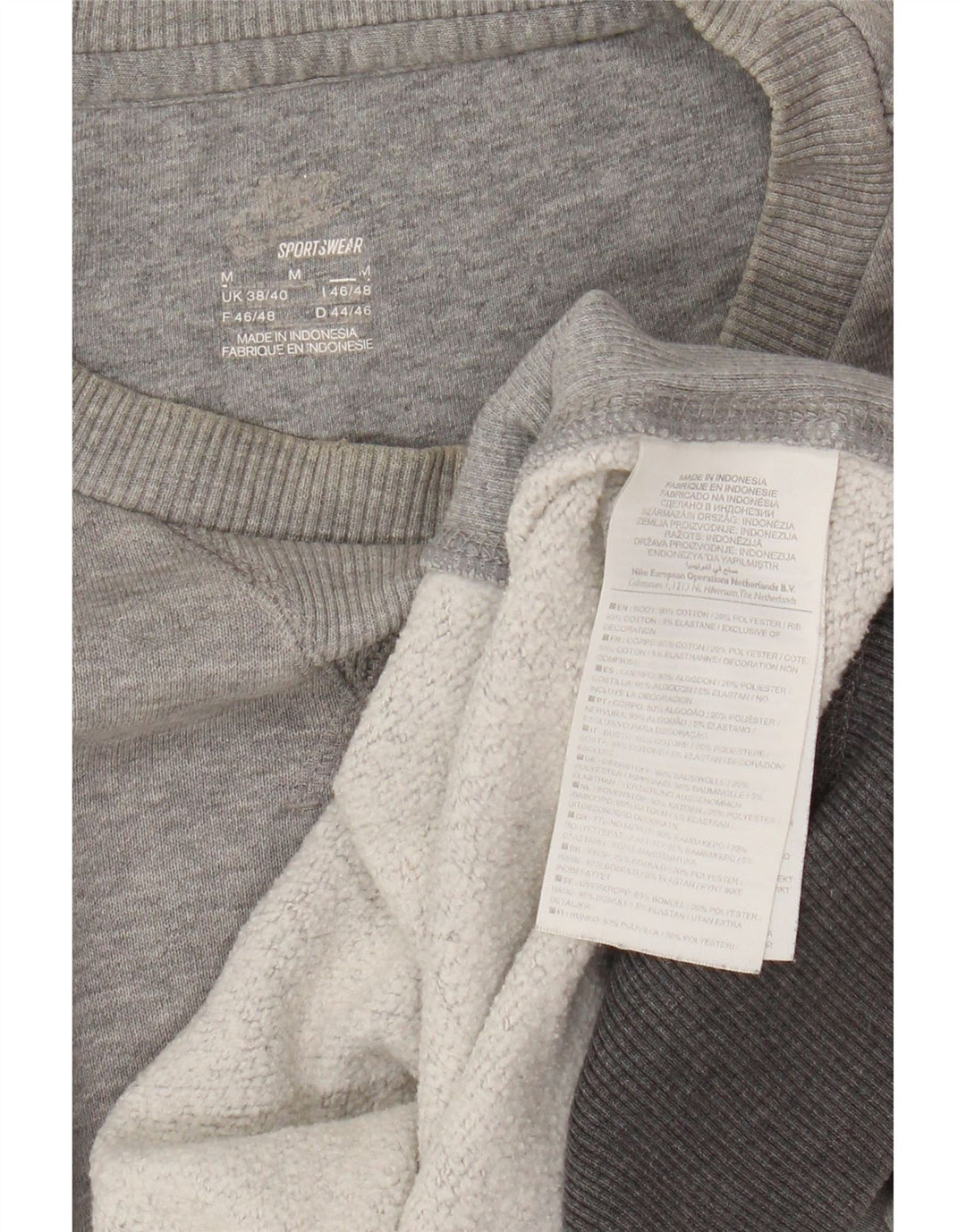 NIKE Mens Sweatshirt Jumper UK 38/40 Medium Grey Colourblock Cotton