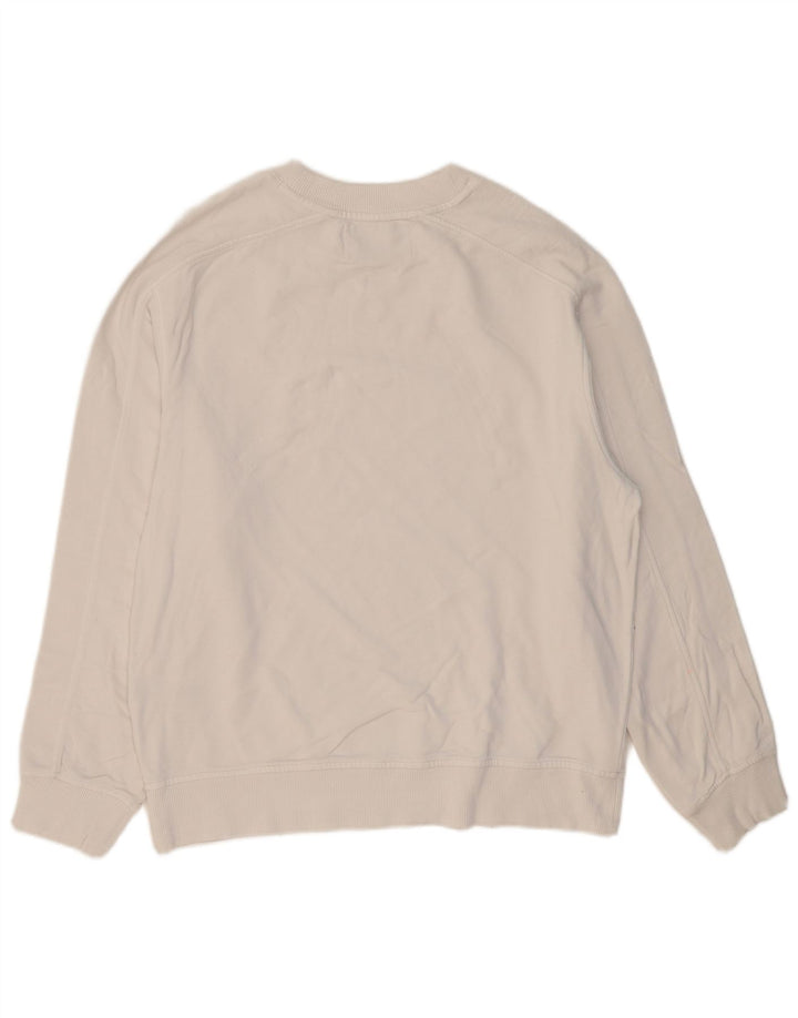 CALVIN KLEIN JEANS Мужской свитшот, джемпер среднего размера, белый хлопок, хлопок