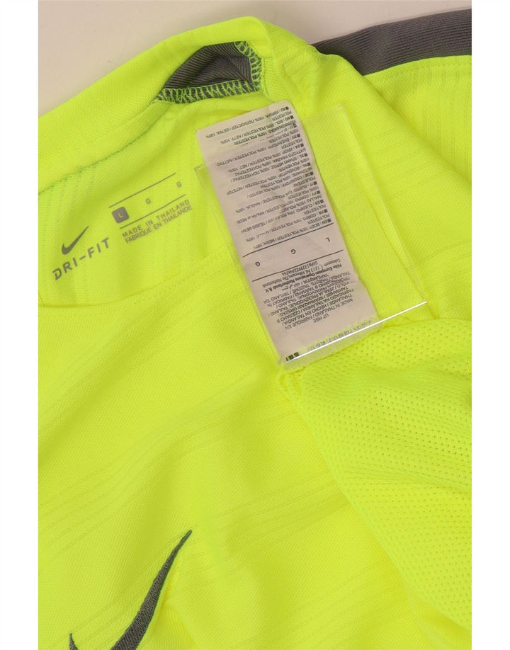 Мужская футболка Nike Dri Fit, большой зеленый полиэстер с цветными блоками