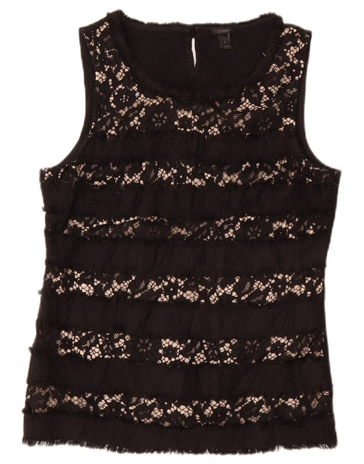 Женская блузка без рукавов J. CREW, топ UK 10, маленькая черная вискоза с цветочным принтом
