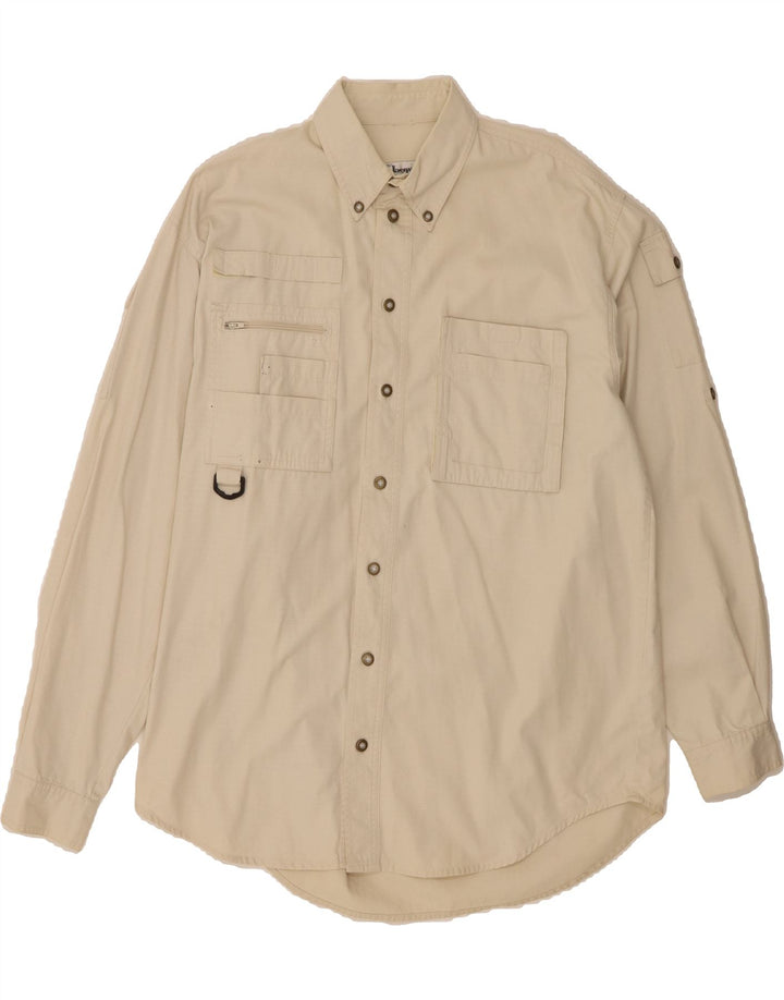 JACQUES LORANT Mens Shirt Large Beige Cotton Vintage Jacques Lorant and Second-Hand Jacques Lorant from Messina Hembry 