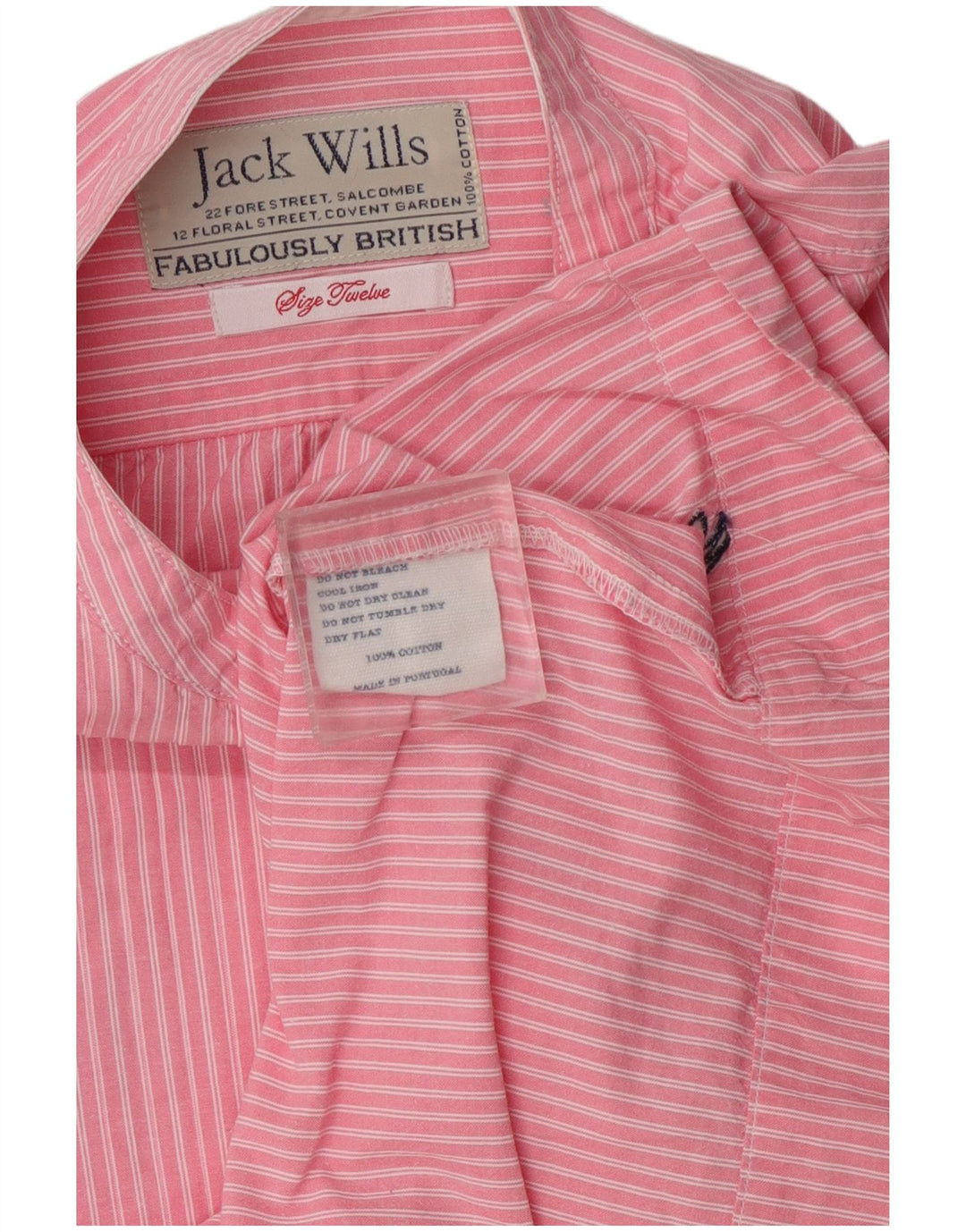 Женская пуловерная рубашка с коротким рукавом Jack Wills UK 12, средний розовый в полоску