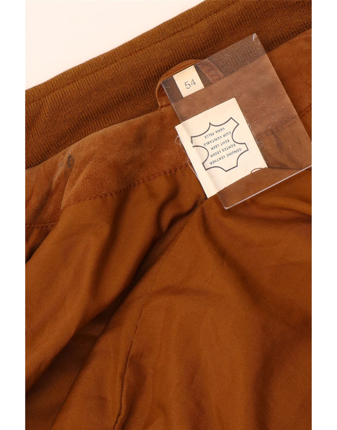 Мужской замшевый бомбер VINTAGE IT 54 2XL Бежевый кожаный