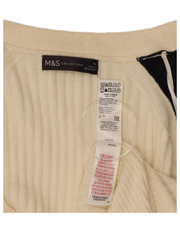 Женский свободный кардиган Marks & Spencer UK 18 XL Белый