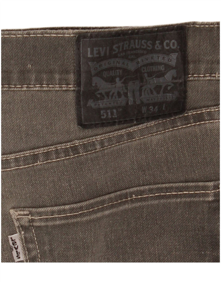 Мужские джинсовые шорты Levi's W34, большие серые, хлопок