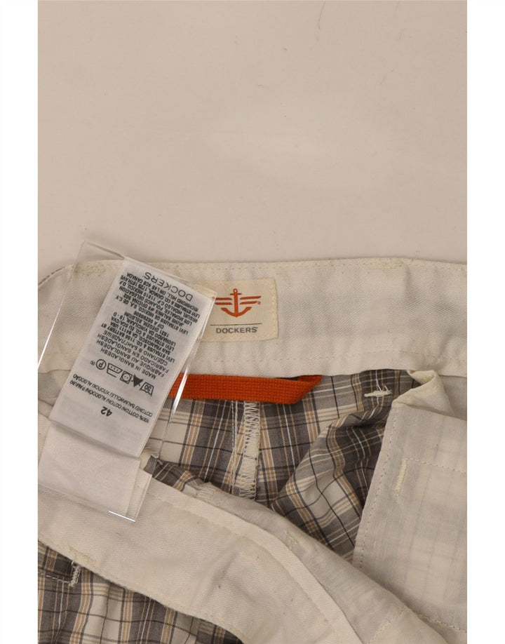 DOCKERS Mens Chino Shorts W42 2XL Grey Check Cotton Vintage Dockers and Second-Hand Dockers from Messina Hembry 