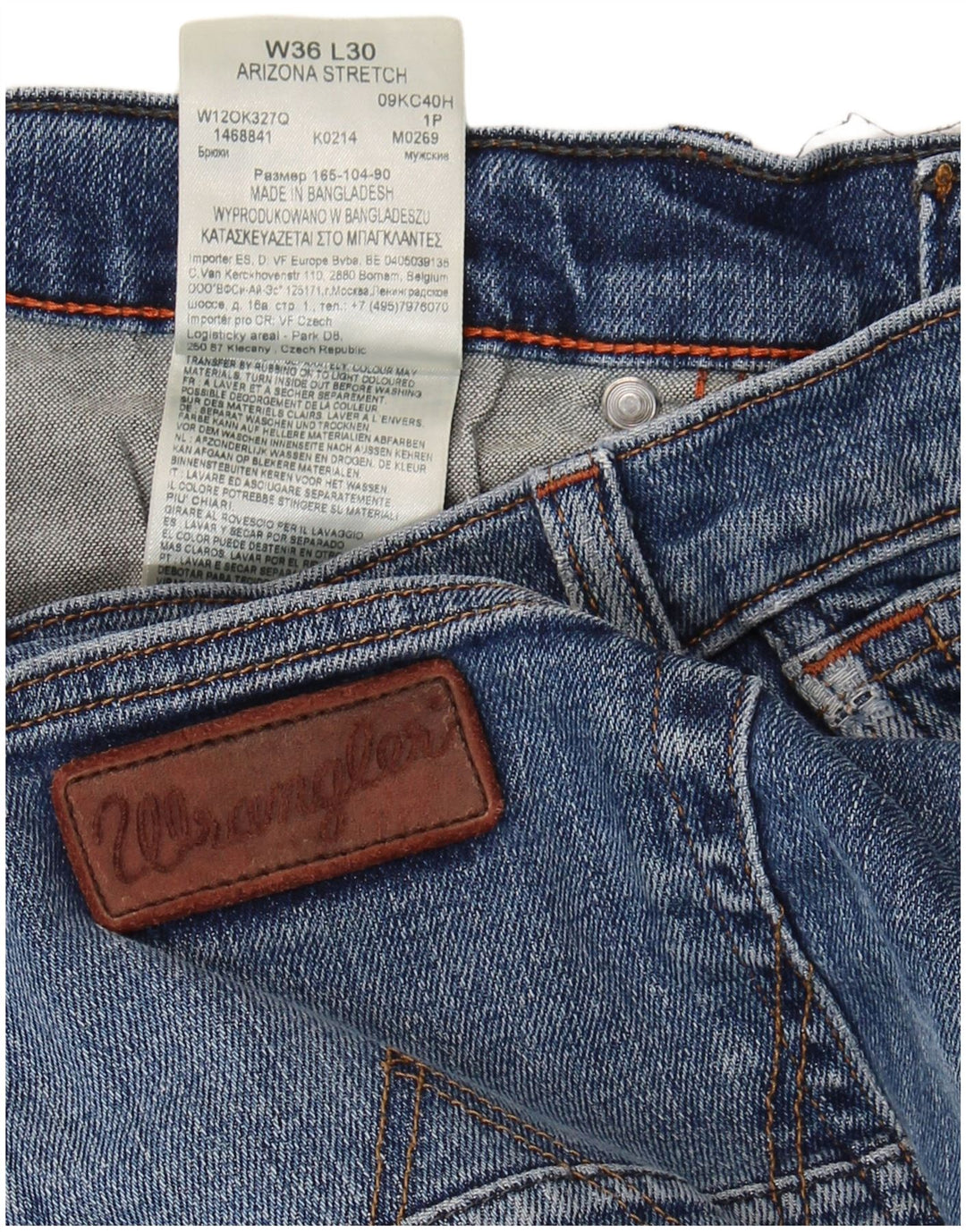 Мужские прямые джинсы WRANGLER Arizona Stretch W36 L30, синий хлопок
